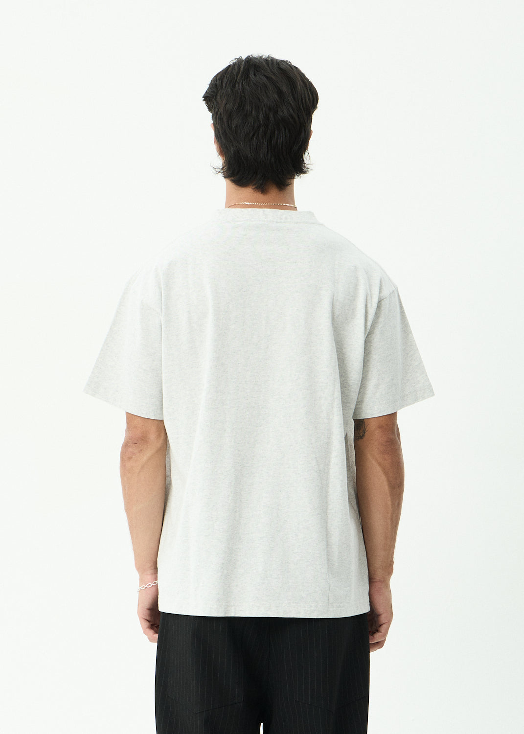 AFENDS Mens Genesis - Heavyweight Boxy Tee - Grey Marle
