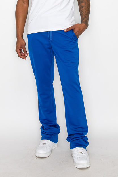 Solid Flare Stacked Track Pants