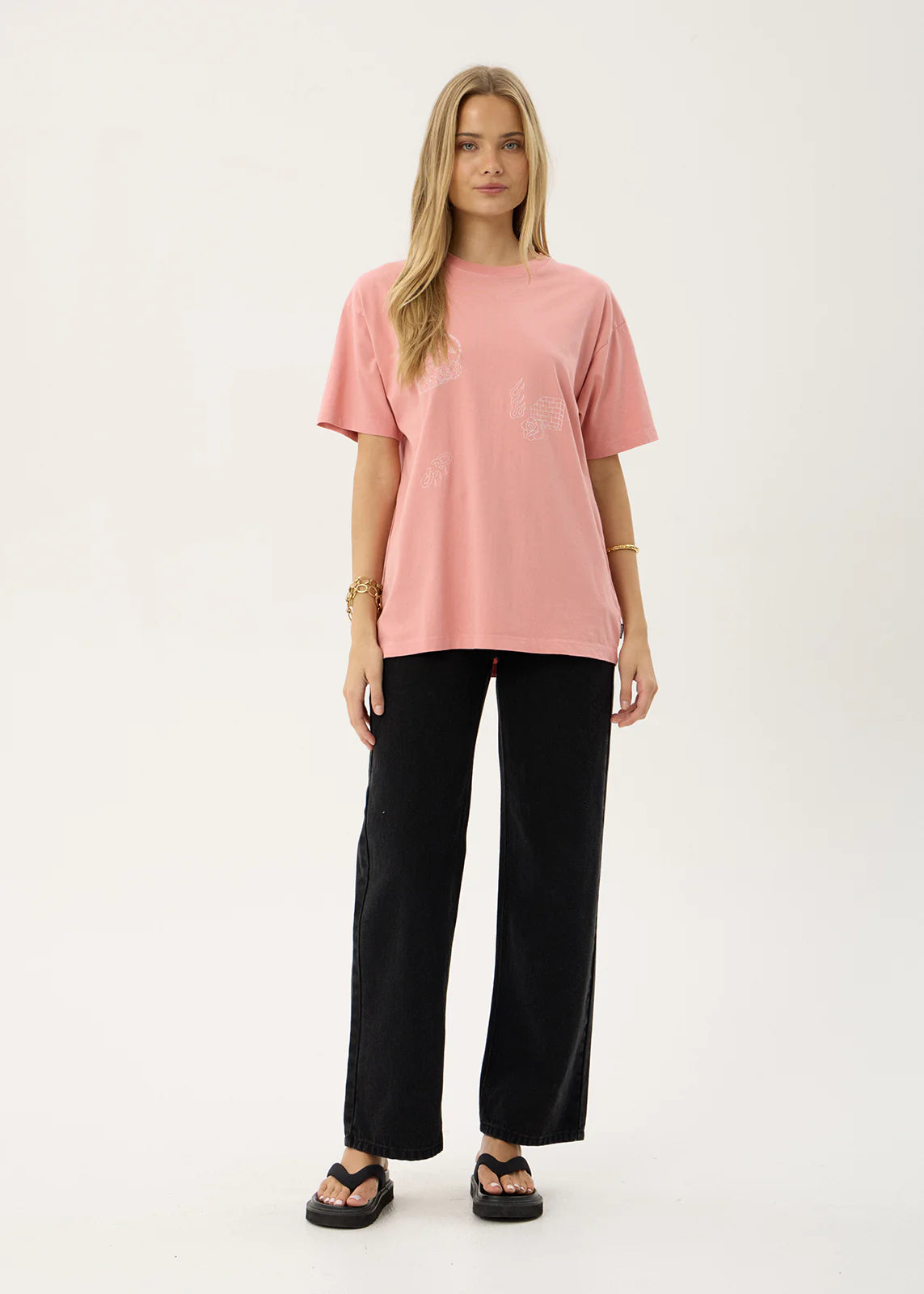 AFENDS Womens Unbound - Oversized Tee - Dusty Pink