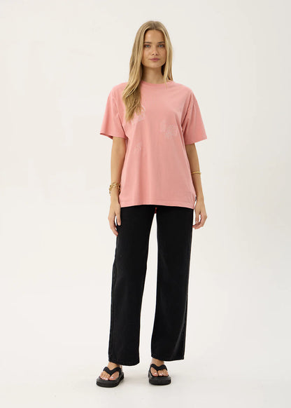 AFENDS Womens Unbound - Oversized Tee - Dusty Pink