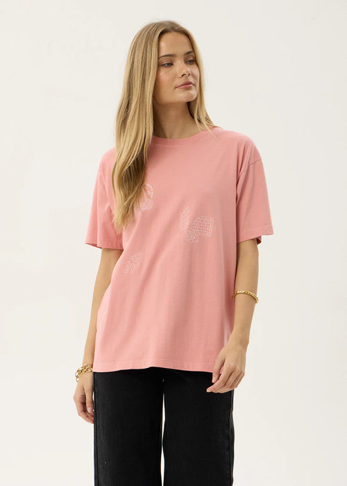 AFENDS Womens Unbound - Oversized Tee - Dusty Pink