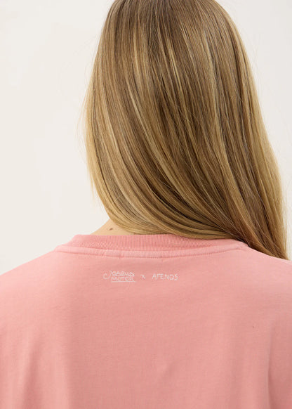 AFENDS Womens Unbound - Oversized Tee - Dusty Pink