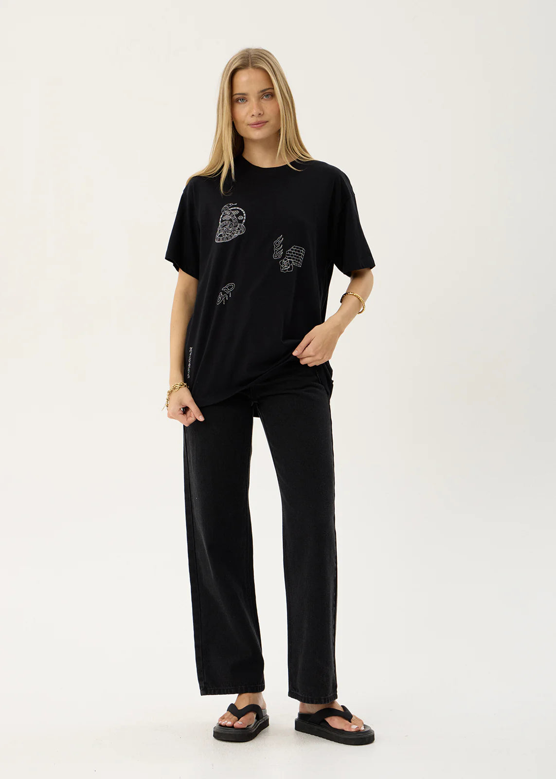 AFENDS Womens Unbound - Oversized Tee - Black