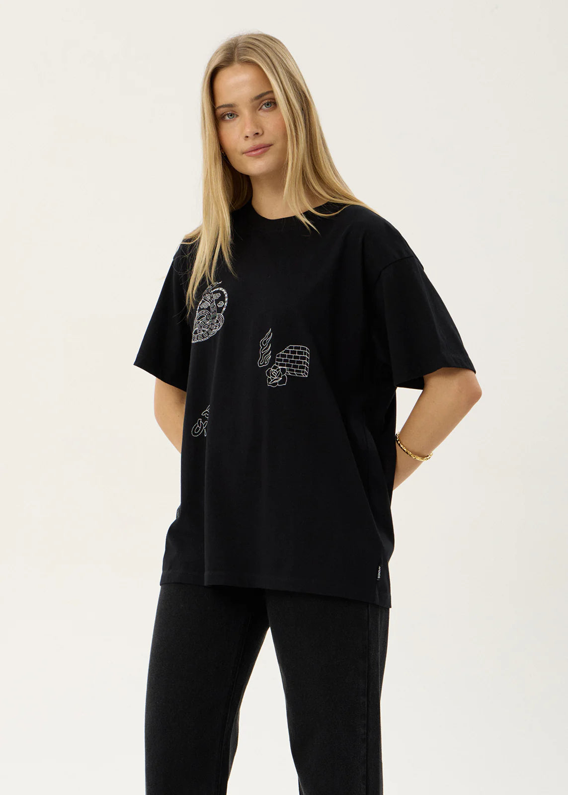 AFENDS Womens Unbound - Oversized Tee - Black