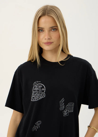 AFENDS Womens Unbound - Oversized Tee - Black