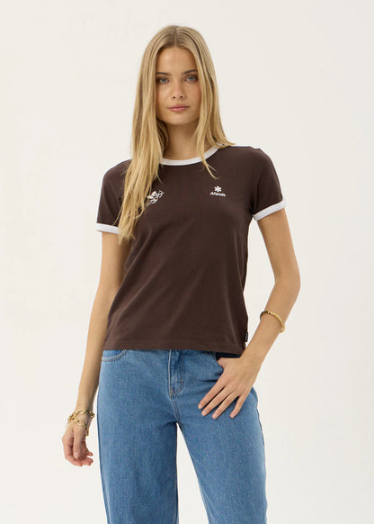 AFENDS Womens Hellbound - Raglan Tee - Coffee