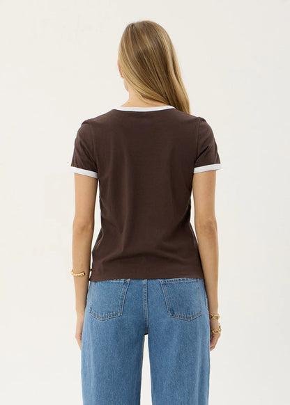 AFENDS Womens Hellbound - Raglan Tee - Coffee