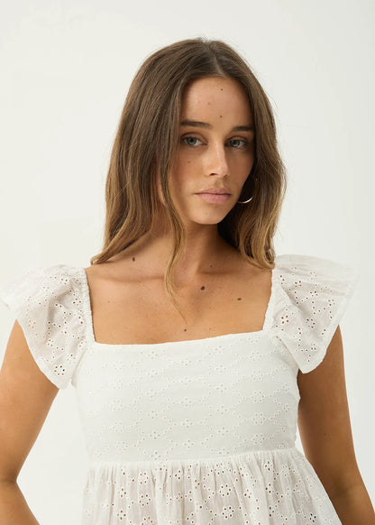 AFENDS Womens Drew - Top - White Anglaise