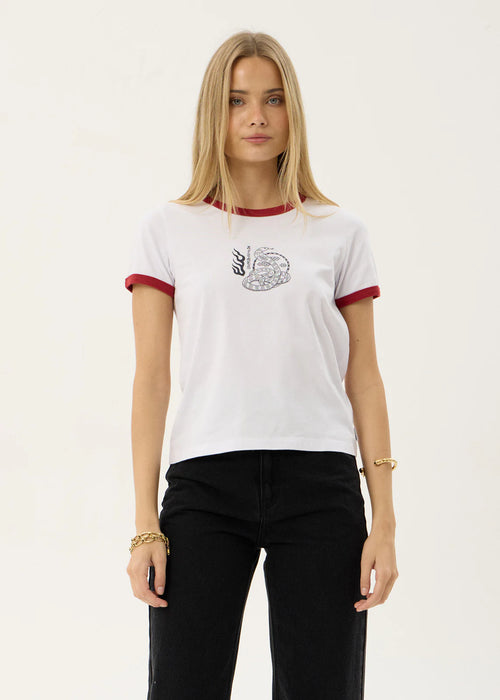 AFENDS Womens Forge - Ringer Tee - White