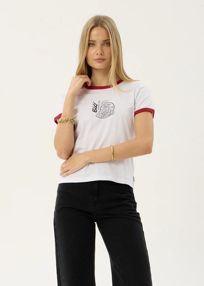 AFENDS Womens Forge - Ringer Tee - White