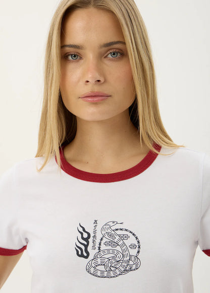 AFENDS Womens Forge - Ringer Tee - White
