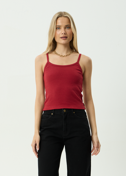 AFENDS Womens Sara - Rib Singlet - Ketchup