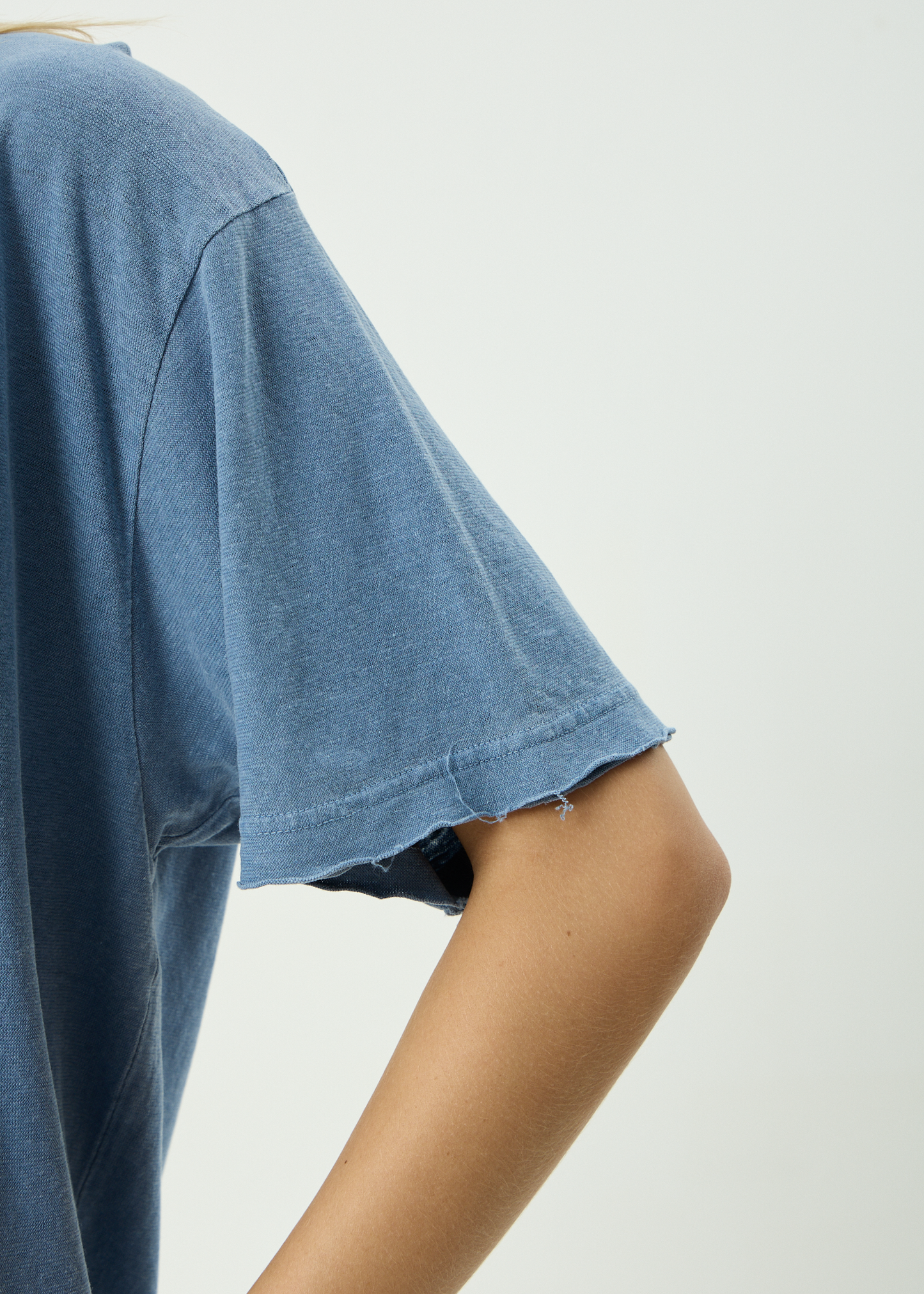 AFENDS Womens Slay - Oversized Tee - Washed Slate Blue