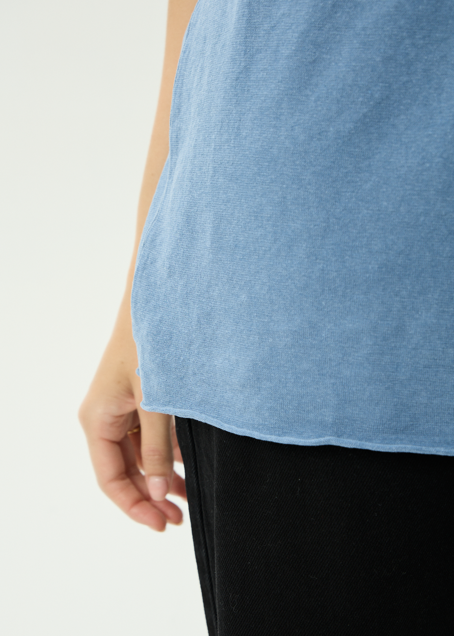 AFENDS Womens Slay - Oversized Tee - Washed Slate Blue