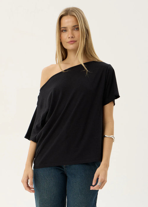AFENDS Womens Sabina - Off Shoulder Tee - Black