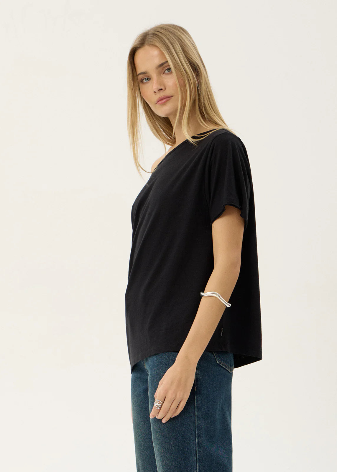 AFENDS Womens Sabina - Off Shoulder Tee - Black
