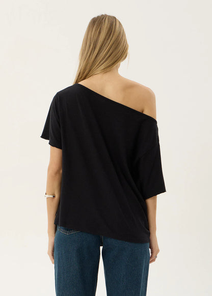 AFENDS Womens Sabina - Off Shoulder Tee - Black