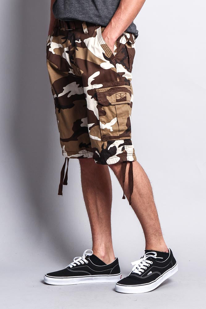 Camo Ripstop Belted Cargo Shorts