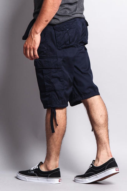 Solid Color Ripstop Belted Cargo Shorts