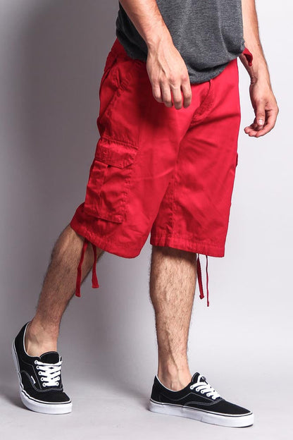 Solid Color Ripstop Belted Cargo Shorts