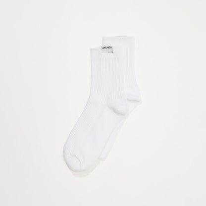 AFENDS Unisex The Essential - Rib Socks - White