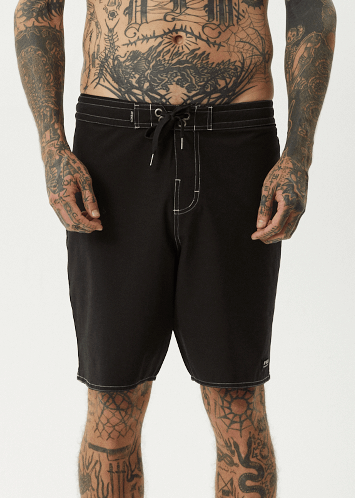 AFENDS Mens Surf Related - Fixed Waist Boardshort 20" - Black
