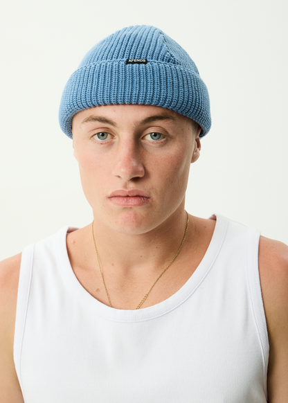AFENDS Unisex Thc - Wharfie Beanie - Slate Blue
