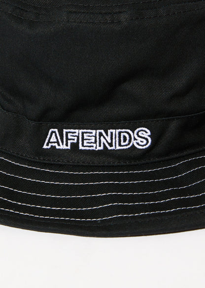 AFENDS Mens Outline - Bucket Hat - Black