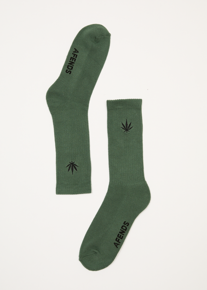 AFENDS Mens Happy - Socks One Pack - Sycamore