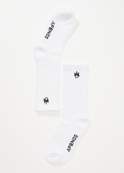 AFENDS Mens Flame - Socks Three Pack - White