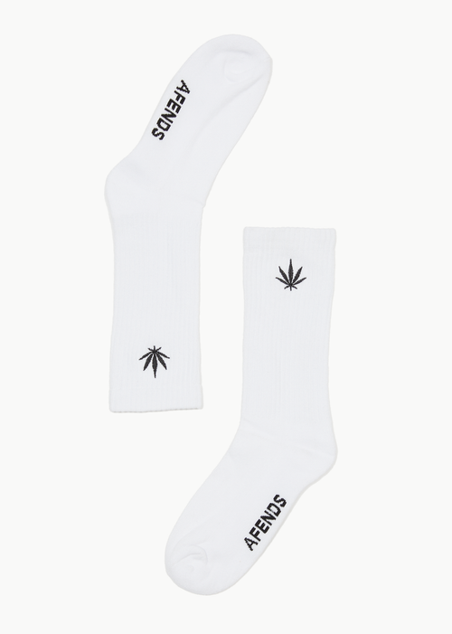 AFENDS Mens Happy - Socks One Pack - White