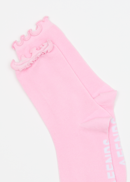 AFENDS Womens Frill Seeker - Socks Two Pack - Pink / White