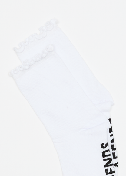 AFENDS Womens Frill Seeker - Socks Two Pack - Pink / White