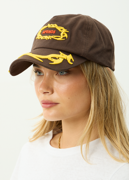 AFENDS Mens Rocked - Five Panel Cap - Coffee