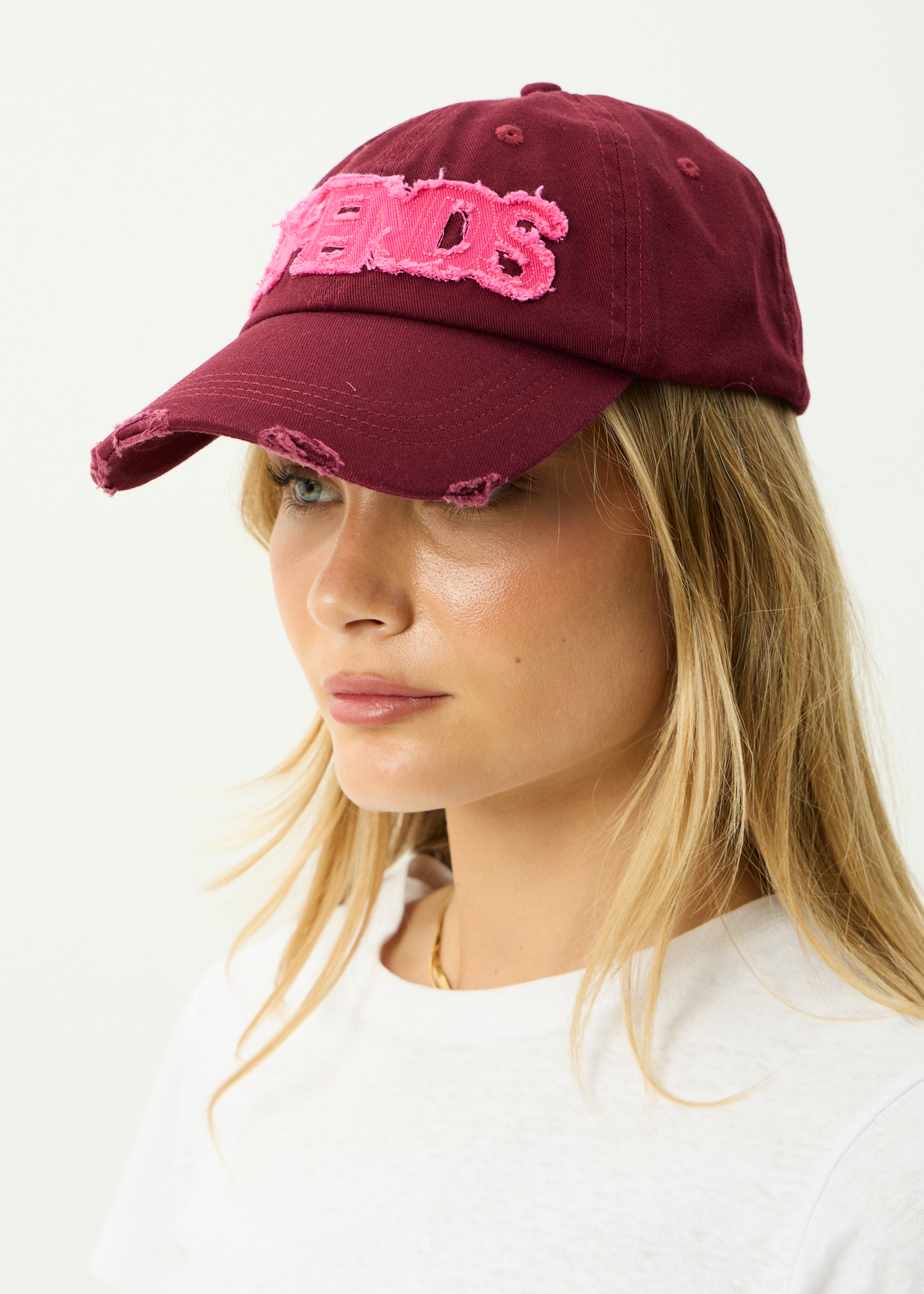AFENDS Womens Wonders - Panelled Cap - Burgundy