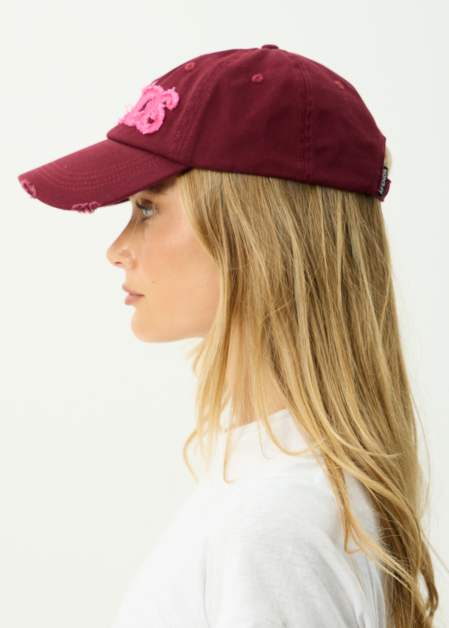 AFENDS Womens Wonders - Panelled Cap - Burgundy
