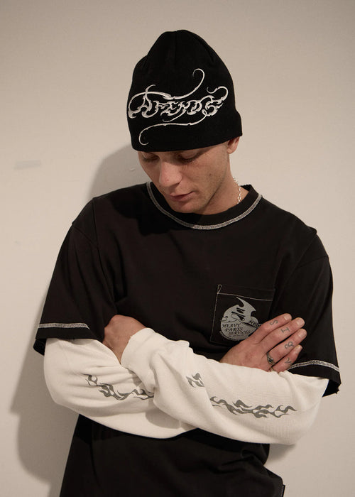 AFENDS Unisex Razor - Skull Beanie - Black
