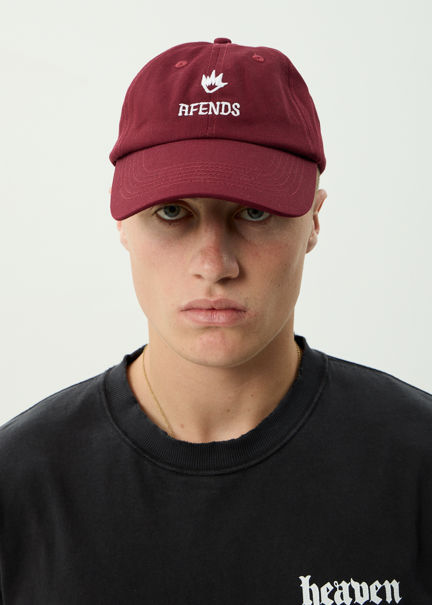 AFENDS Mens Burnin - Six Panel Cap - Burgundy