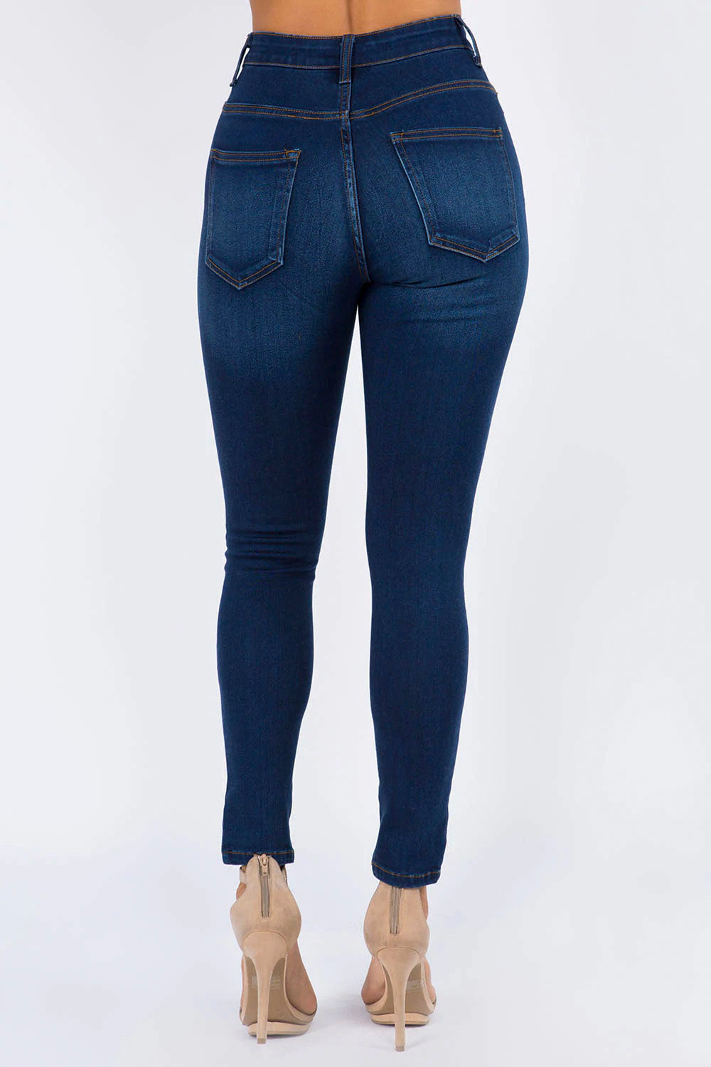 Essential High Waist Knee Slit Jeans