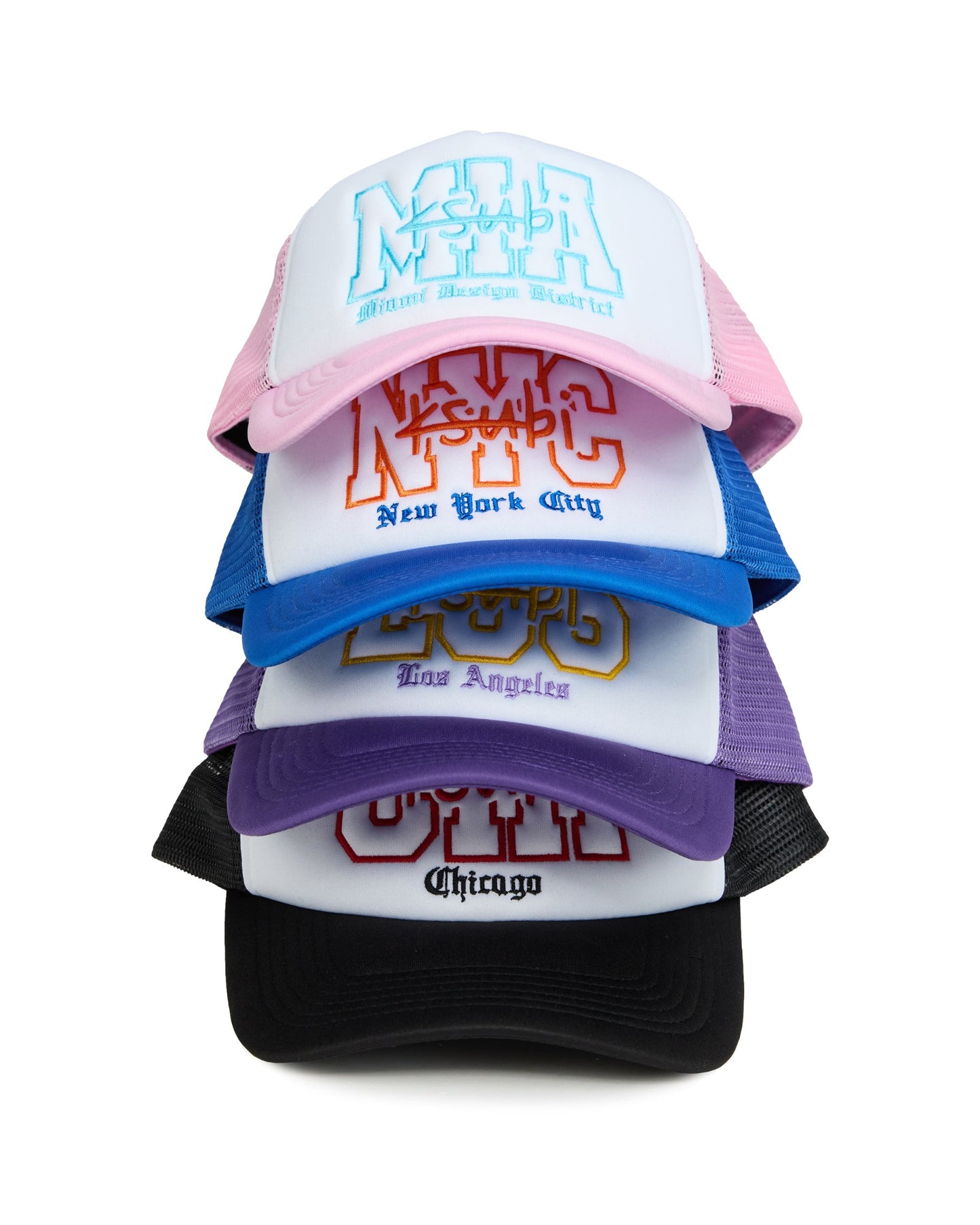 MIAMI AND THE STREETS TRUCKER CAP PINK