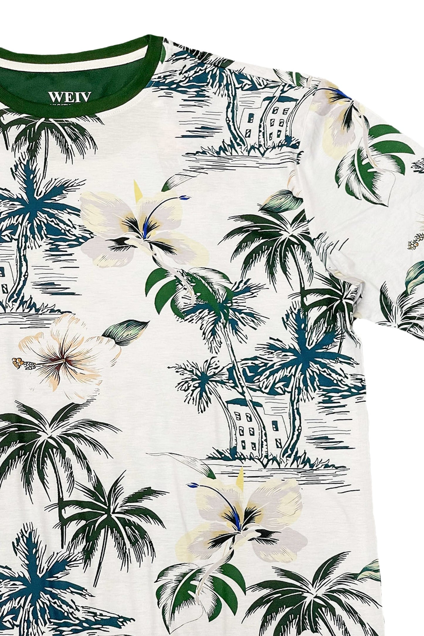 Men's Allover Hawaiian Tropical Print Graphic T-Shirt