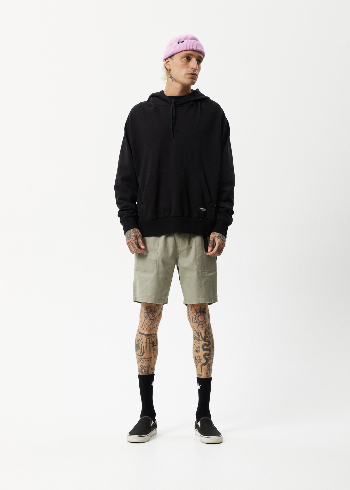 AFENDS Mens All Day - Relaxed Hoodie - Black