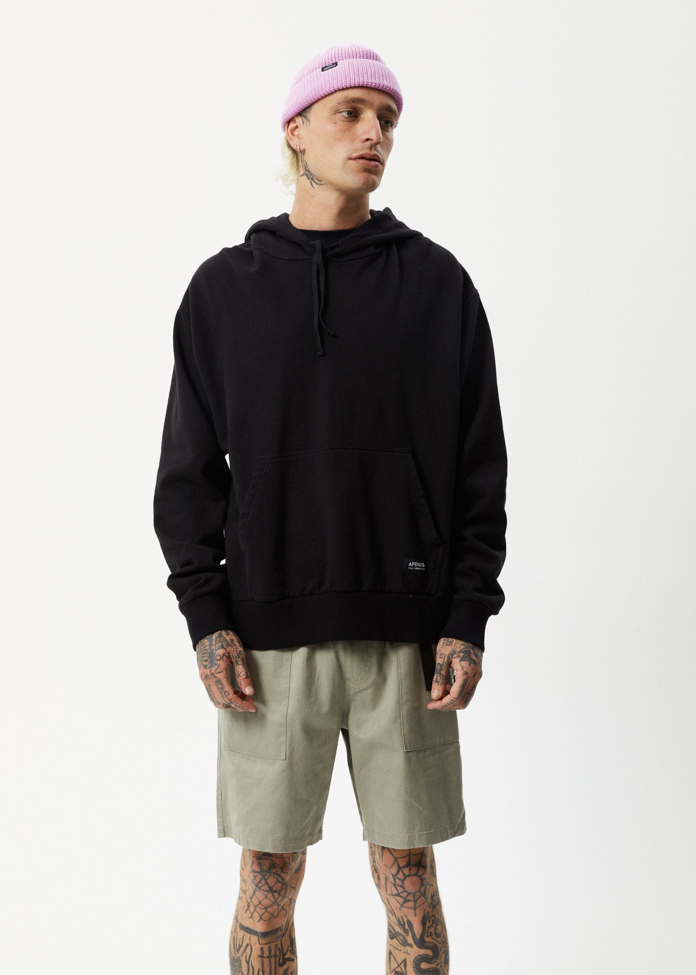 AFENDS Mens All Day - Relaxed Hoodie - Black