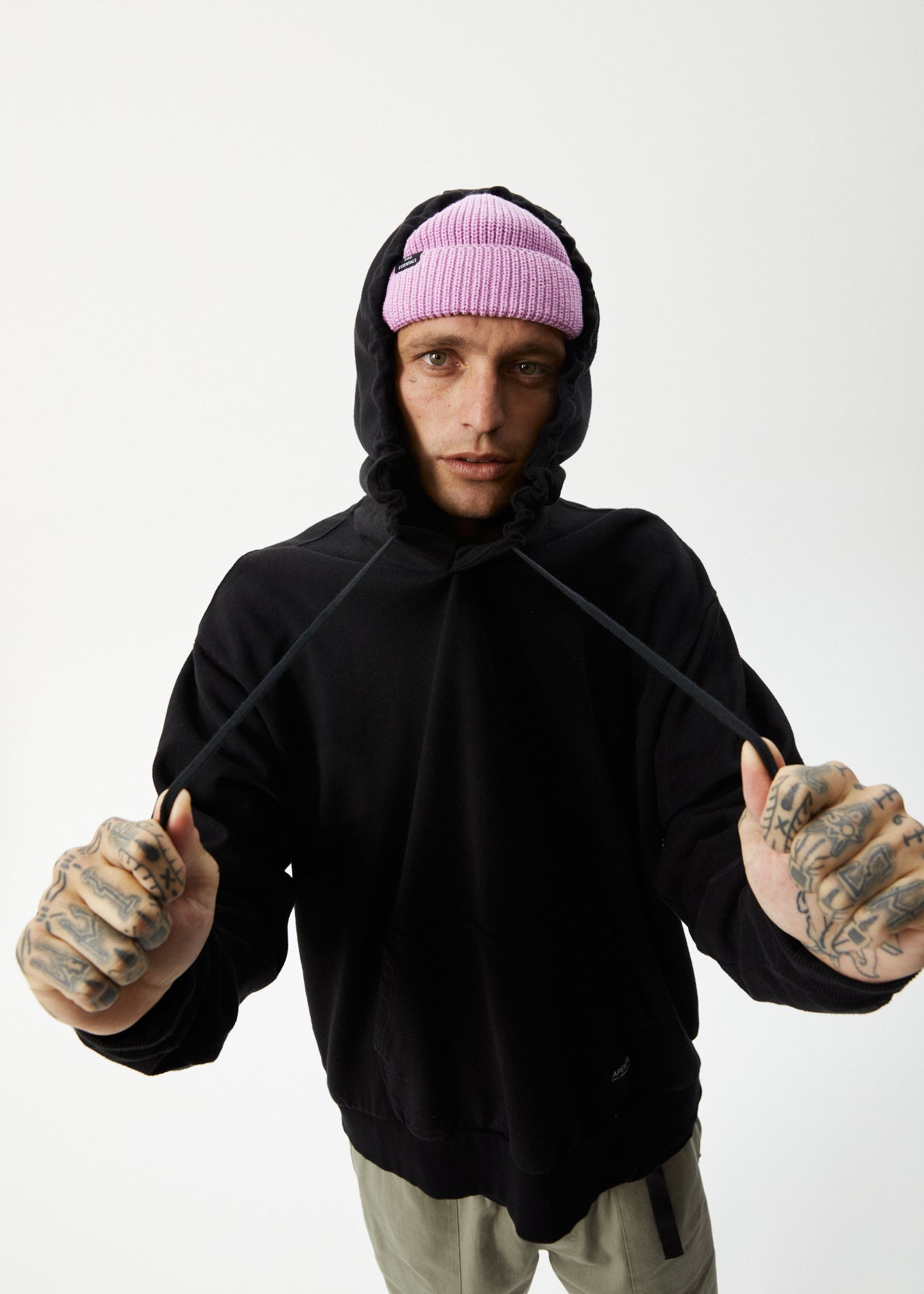 AFENDS Mens All Day - Relaxed Hoodie - Black