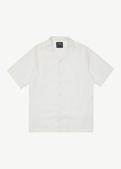 AFENDS Mens Daily - Cuban Short Sleeve Shirt - White