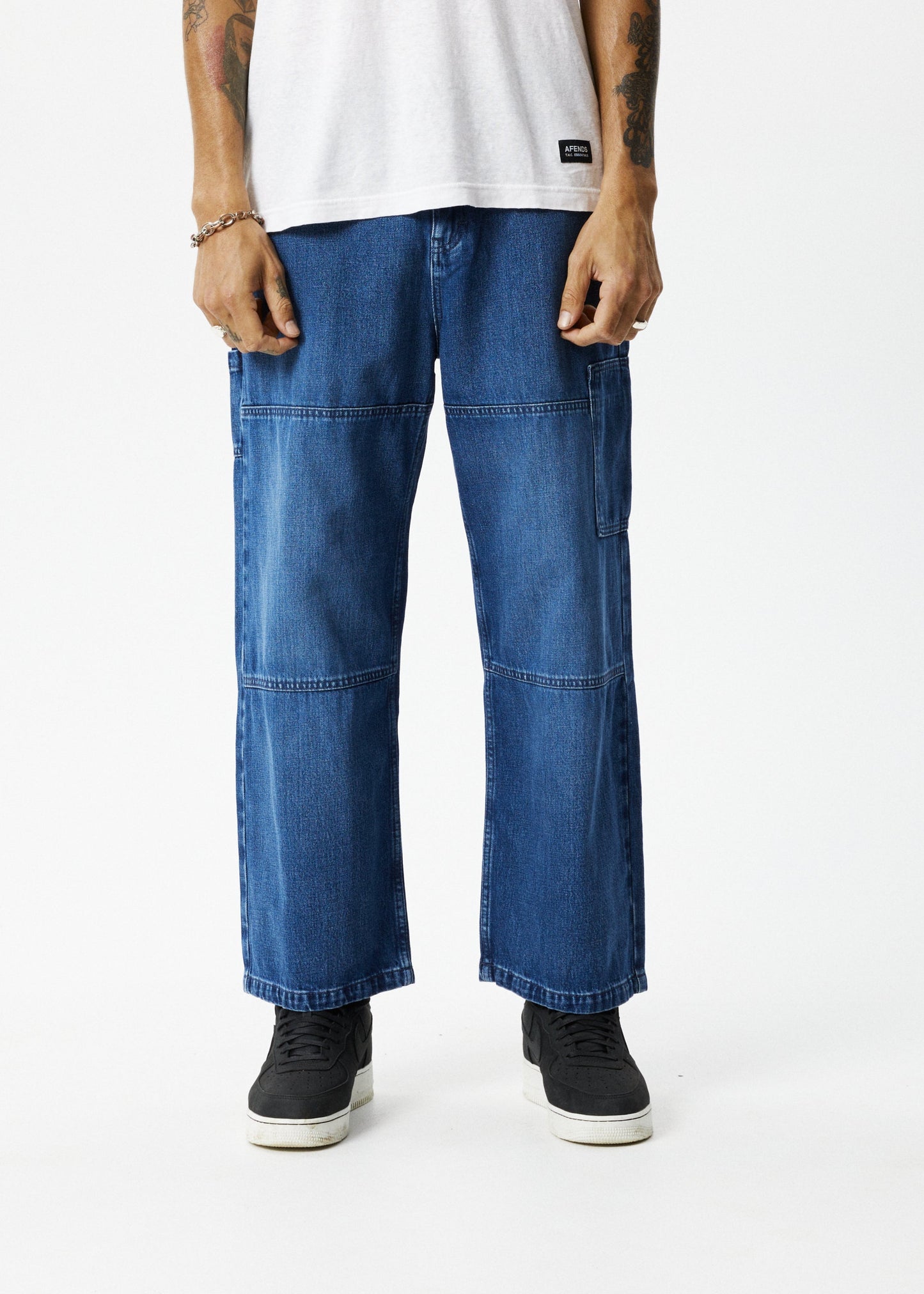 AFENDS Mens Richmond - Denim Workwear Jean - Authentic Blue