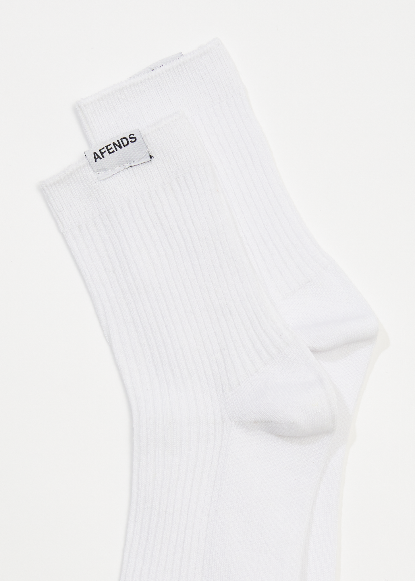 AFENDS Unisex The Essential - Rib Socks - White