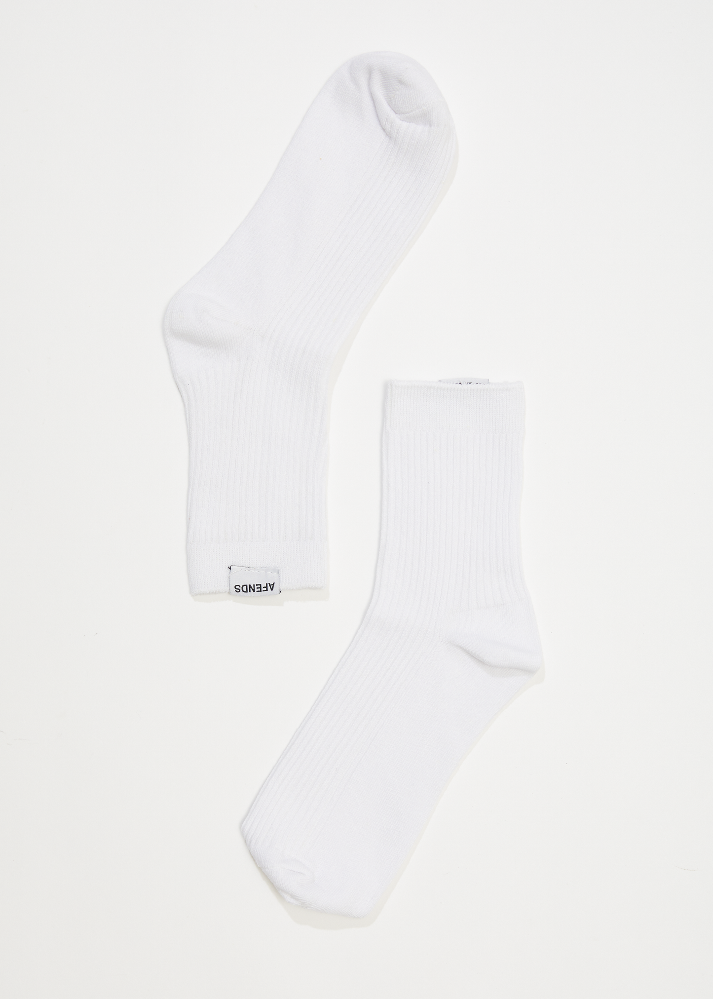 AFENDS Unisex The Essential - Rib Socks - White