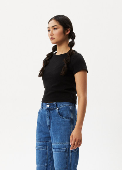 AFENDS Womens Faith - Rib Tee - Black