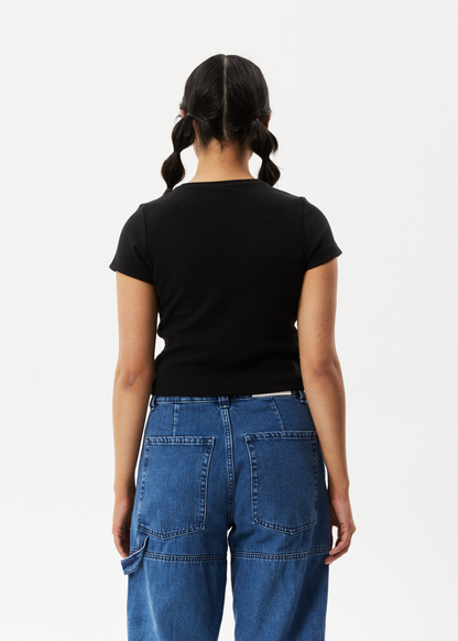 AFENDS Womens Faith - Rib Tee - Black